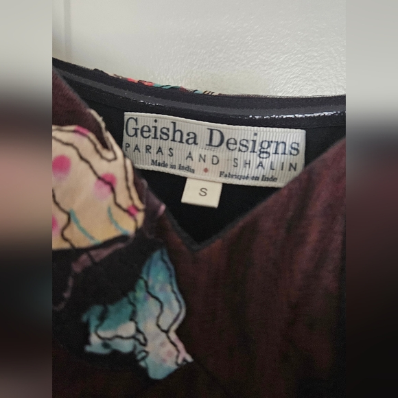 Anthropologie Geisha Designs Butterfly Appliqué Midi Dress, Small - Picture 6 of 7